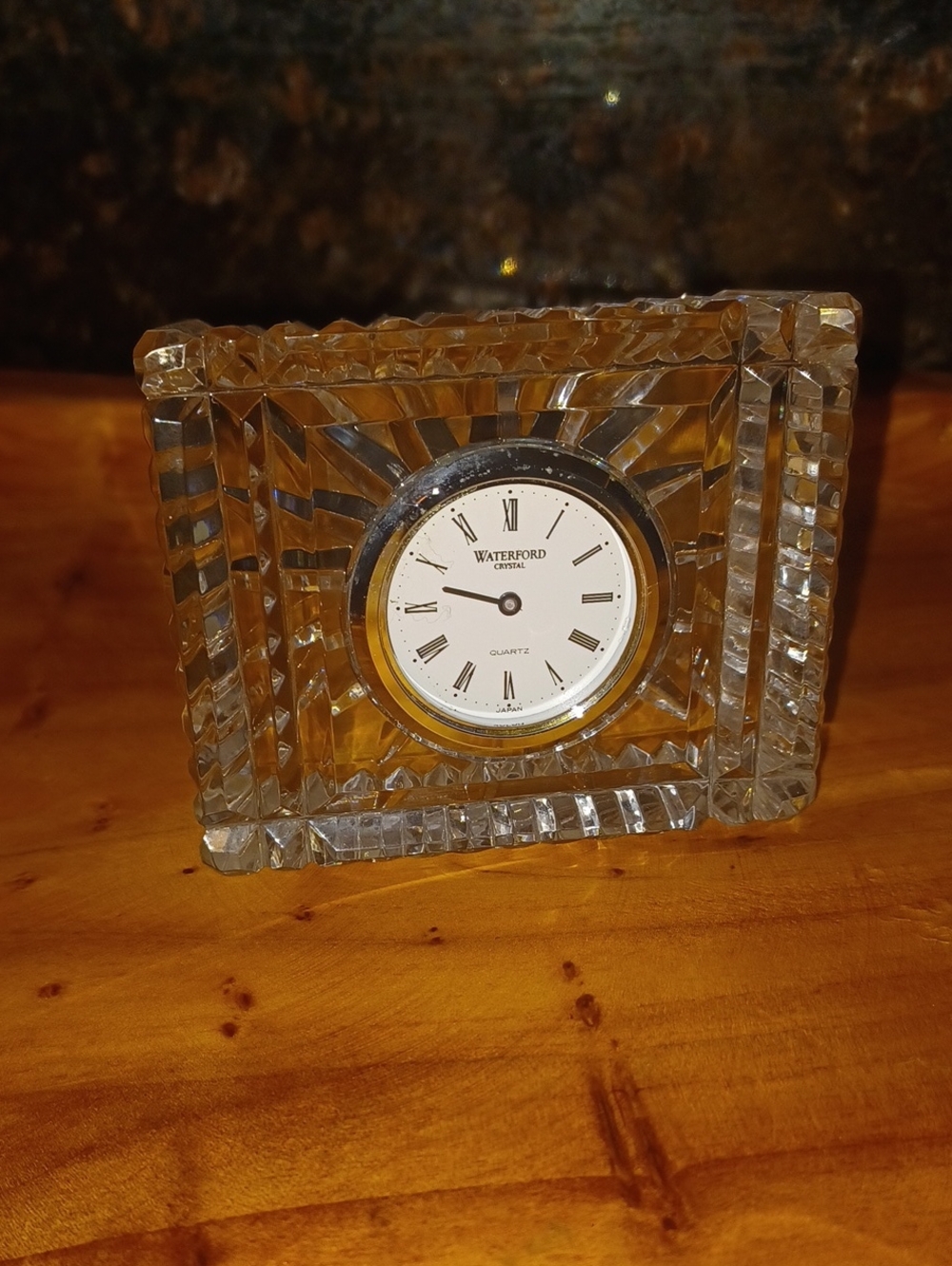 Waterford Clear Crystal Faceted Desk Clock